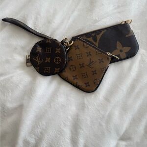 Chic Monogram Pouch and Wristlet Set